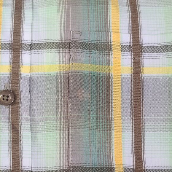 PrAna Button Up Shirt Adult Mens Medium Green Plaid Outdoors Cotton Casual * - Picture 6 of 8